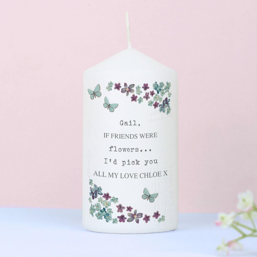 Personalised Forget Me Not Pillar Candle Extra Image 2